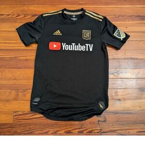 LAFC Adidas Soccer Jersey Black Gold YouTube TV MLS Men's Size Small